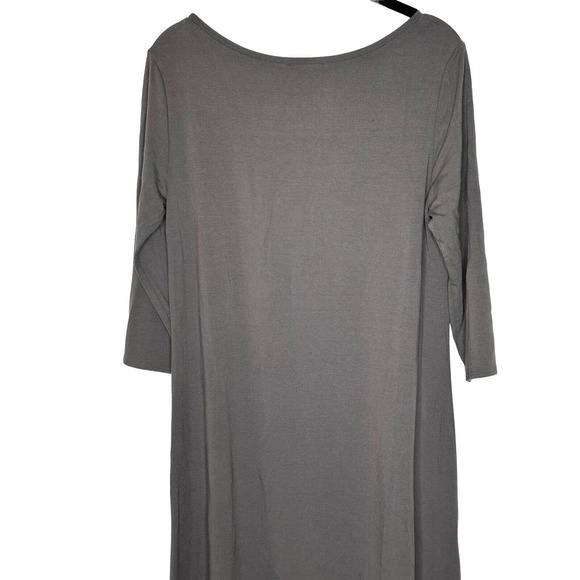 Eileen Fisher 3/4 Sleeve Knit Dress Size Small A Line Stretch Career Wear Gray - Picture 6 of 9